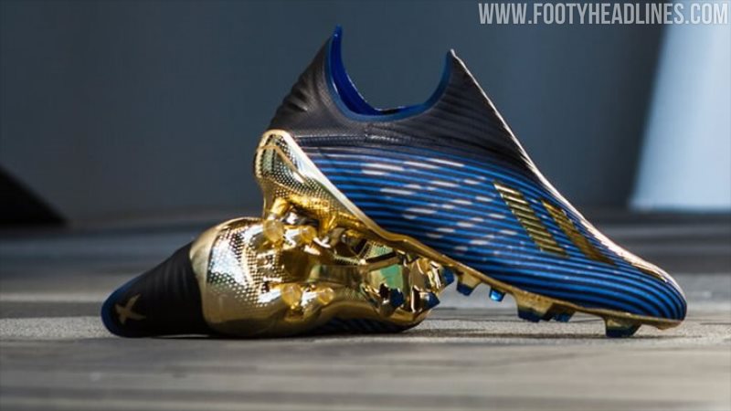 Blue and top gold adidas